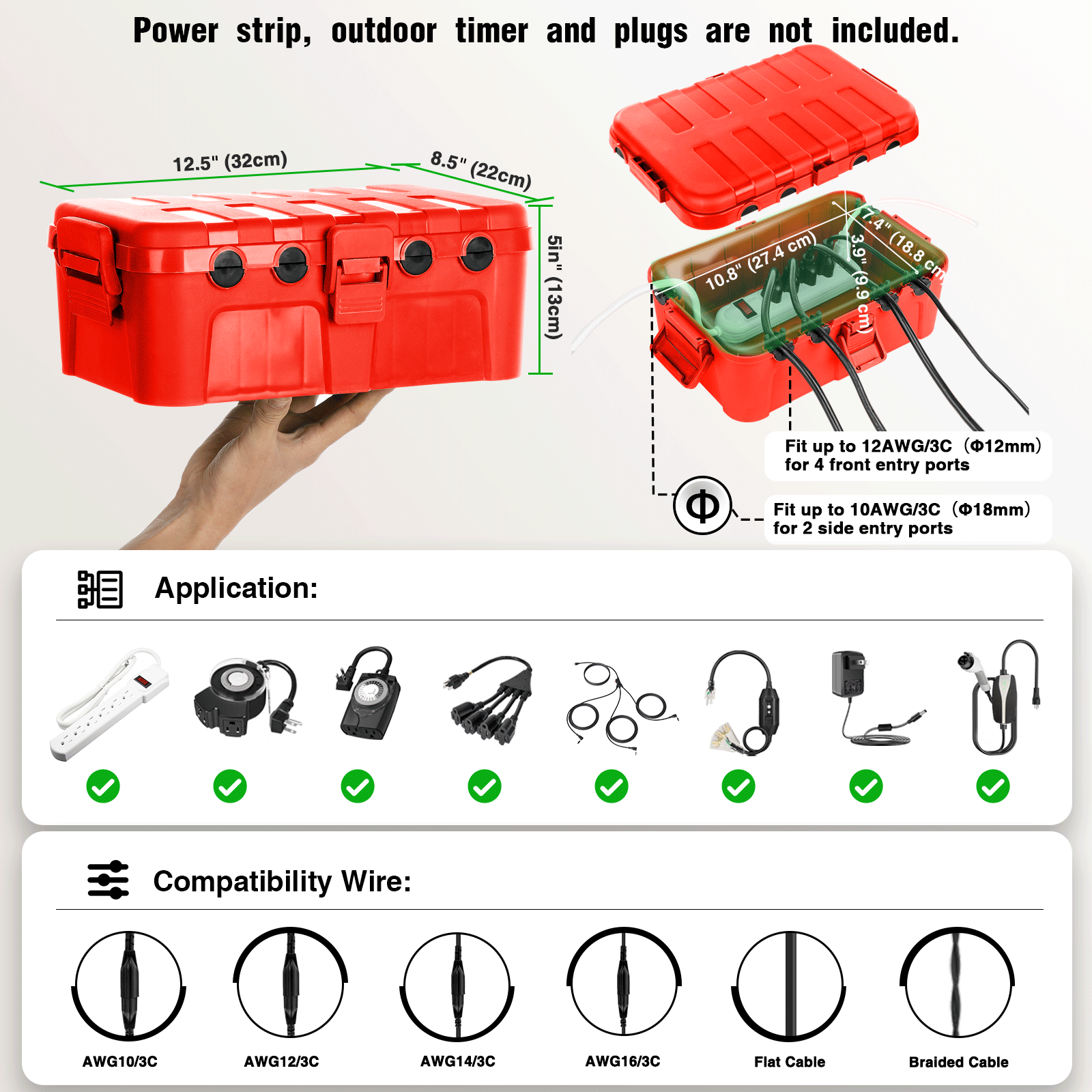Weatherproof IP54 Outdoor Exte - Outdoor Power Outlet Extension review and price