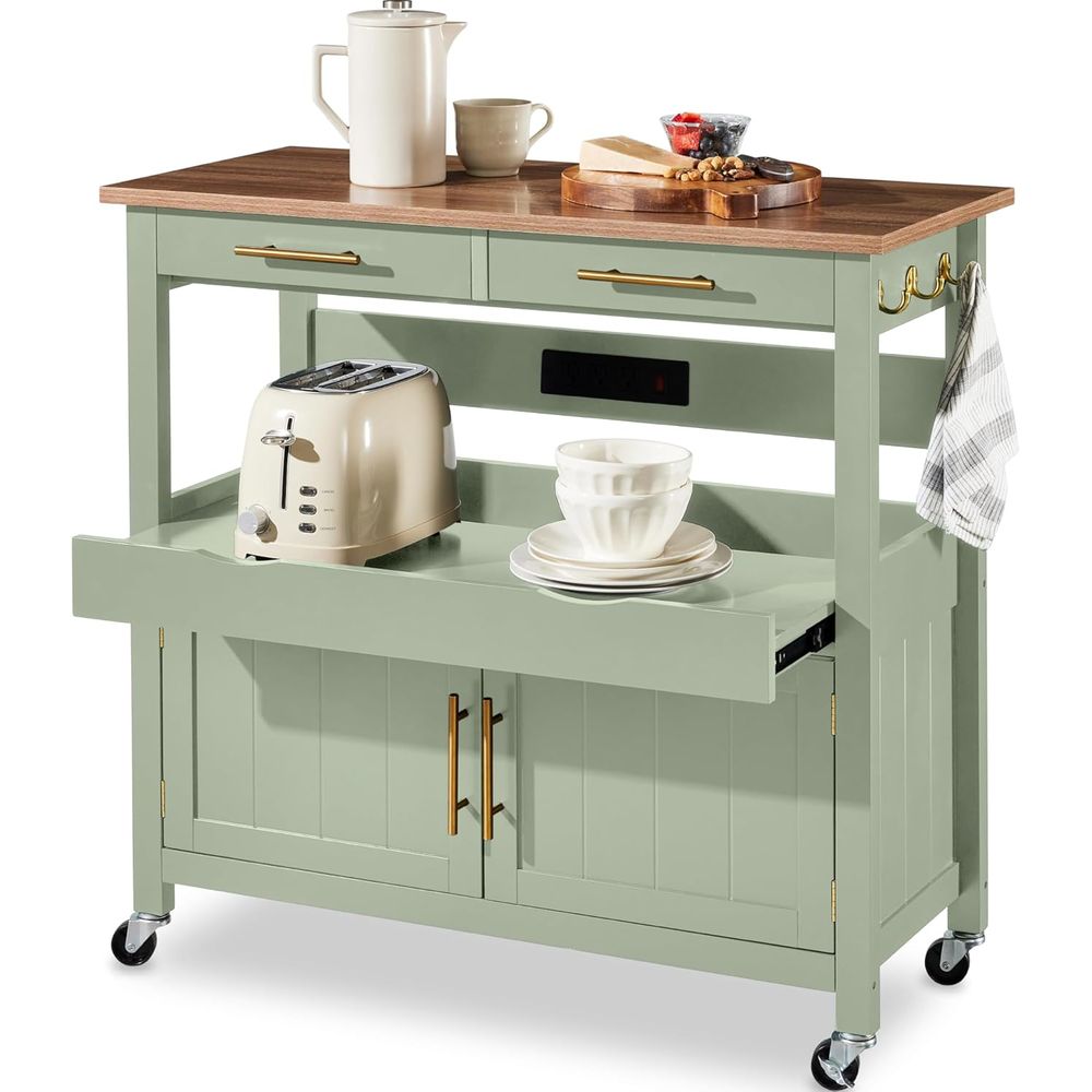 36in LarRolling Kitchen Island - Outdoor Kitchen Power Outlet review and price