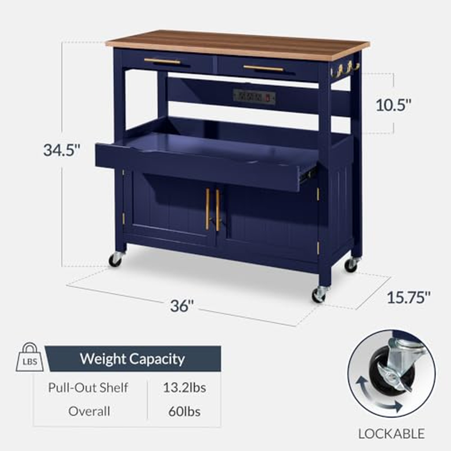 36in Large Rolling Kitchen Isl - Outdoor Kitchen Power Outlet review and price